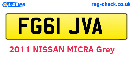 FG61JVA are the vehicle registration plates.