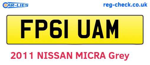 FP61UAM are the vehicle registration plates.