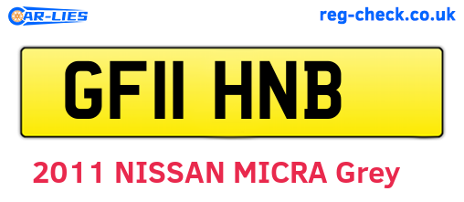 GF11HNB are the vehicle registration plates.