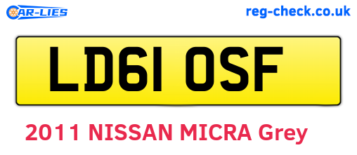 LD61OSF are the vehicle registration plates.