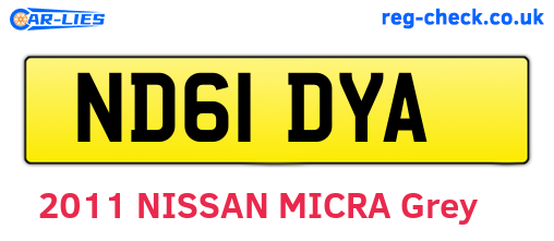 ND61DYA are the vehicle registration plates.