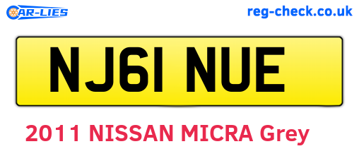 NJ61NUE are the vehicle registration plates.