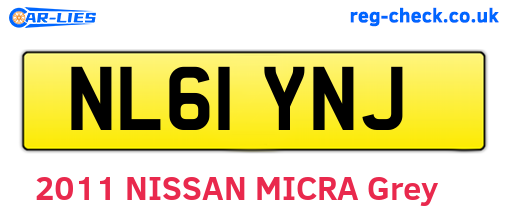 NL61YNJ are the vehicle registration plates.
