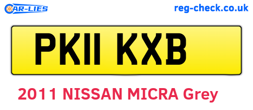 PK11KXB are the vehicle registration plates.