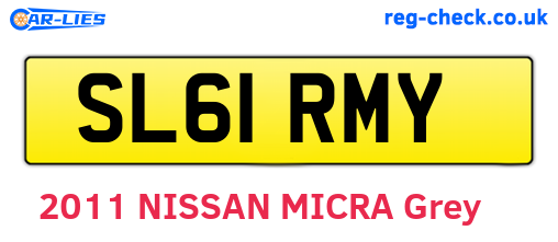 SL61RMY are the vehicle registration plates.