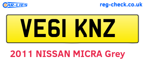VE61KNZ are the vehicle registration plates.