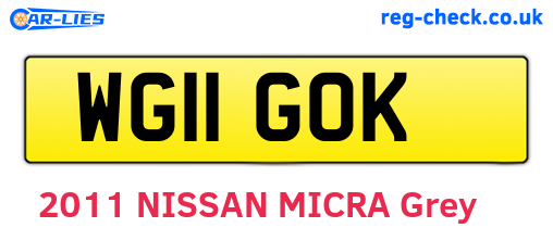 WG11GOK are the vehicle registration plates.
