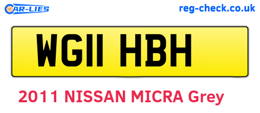 WG11HBH are the vehicle registration plates.