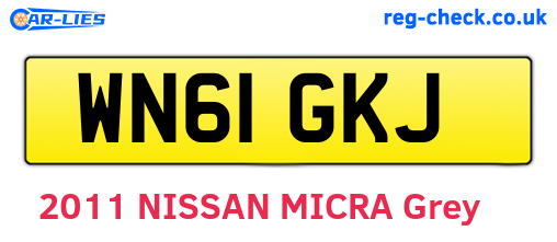 WN61GKJ are the vehicle registration plates.