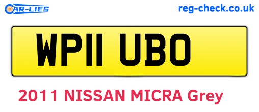 WP11UBO are the vehicle registration plates.