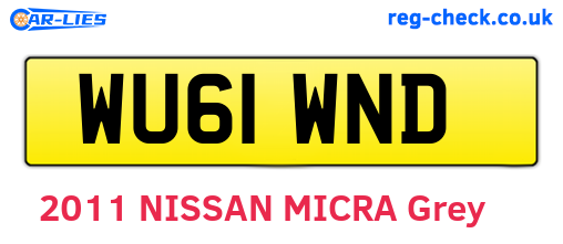 WU61WND are the vehicle registration plates.