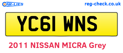 YC61WNS are the vehicle registration plates.