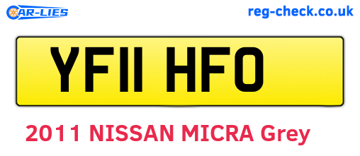 YF11HFO are the vehicle registration plates.