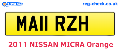 MA11RZH are the vehicle registration plates.