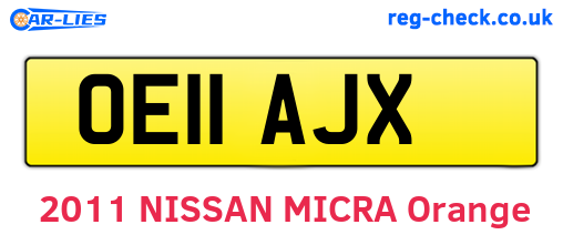 OE11AJX are the vehicle registration plates.