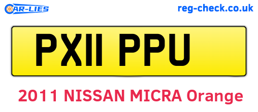 PX11PPU are the vehicle registration plates.