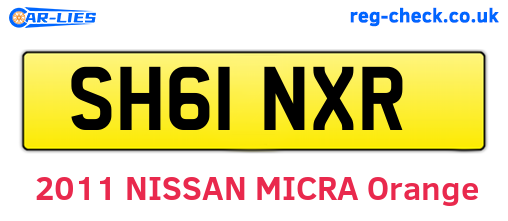 SH61NXR are the vehicle registration plates.