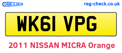 WK61VPG are the vehicle registration plates.