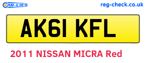 AK61KFL are the vehicle registration plates.