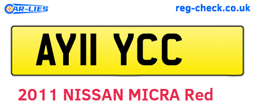 AY11YCC are the vehicle registration plates.