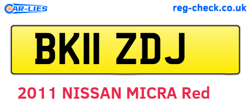 BK11ZDJ are the vehicle registration plates.