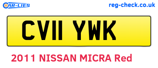 CV11YWK are the vehicle registration plates.
