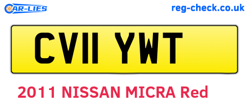 CV11YWT are the vehicle registration plates.