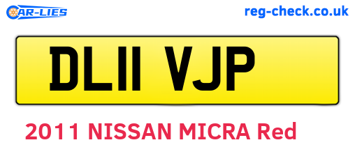 DL11VJP are the vehicle registration plates.