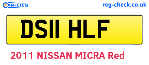 DS11HLF are the vehicle registration plates.