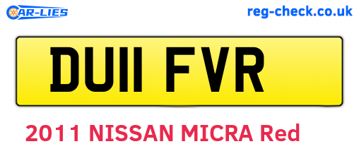 DU11FVR are the vehicle registration plates.