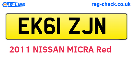 EK61ZJN are the vehicle registration plates.