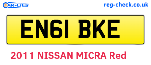 EN61BKE are the vehicle registration plates.