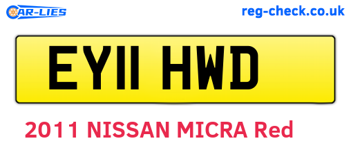 EY11HWD are the vehicle registration plates.