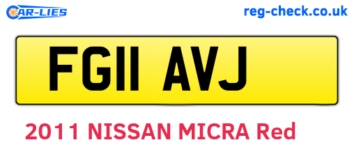 FG11AVJ are the vehicle registration plates.