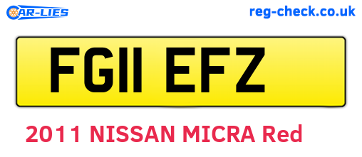 FG11EFZ are the vehicle registration plates.