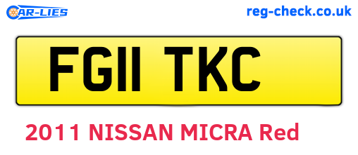 FG11TKC are the vehicle registration plates.