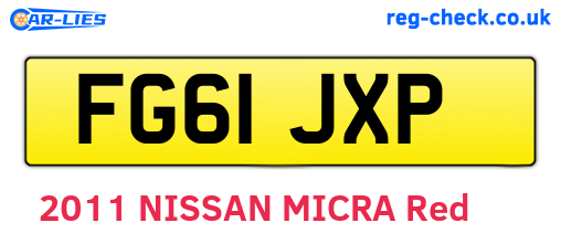 FG61JXP are the vehicle registration plates.