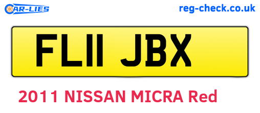 FL11JBX are the vehicle registration plates.