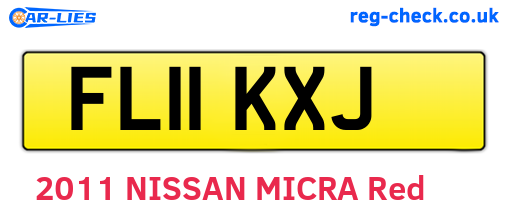 FL11KXJ are the vehicle registration plates.