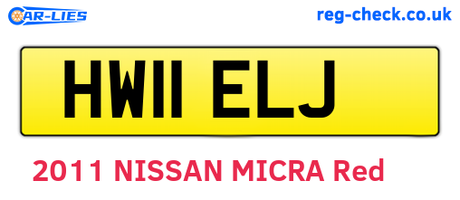 HW11ELJ are the vehicle registration plates.