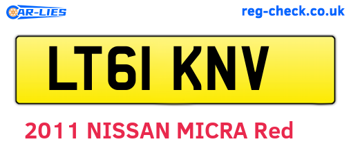 LT61KNV are the vehicle registration plates.