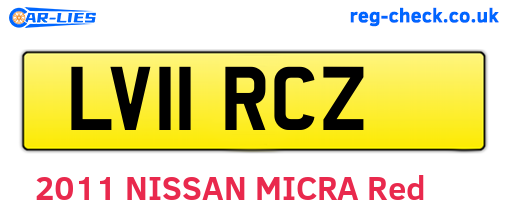 LV11RCZ are the vehicle registration plates.
