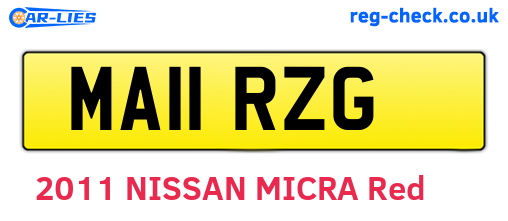 MA11RZG are the vehicle registration plates.