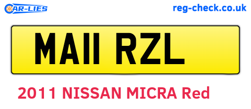 MA11RZL are the vehicle registration plates.