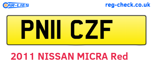 PN11CZF are the vehicle registration plates.
