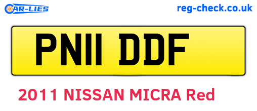 PN11DDF are the vehicle registration plates.