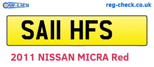 SA11HFS are the vehicle registration plates.