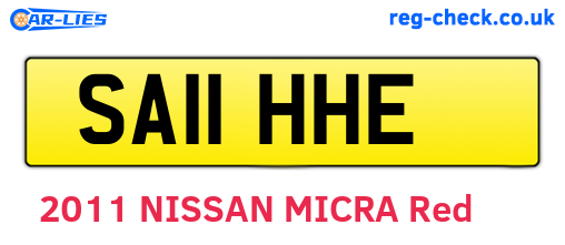 SA11HHE are the vehicle registration plates.