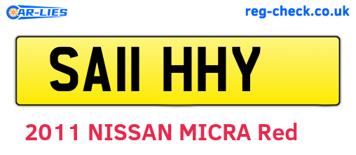 SA11HHY are the vehicle registration plates.