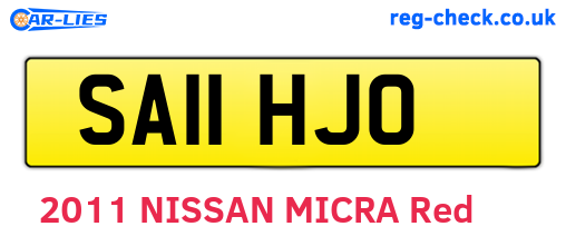 SA11HJO are the vehicle registration plates.